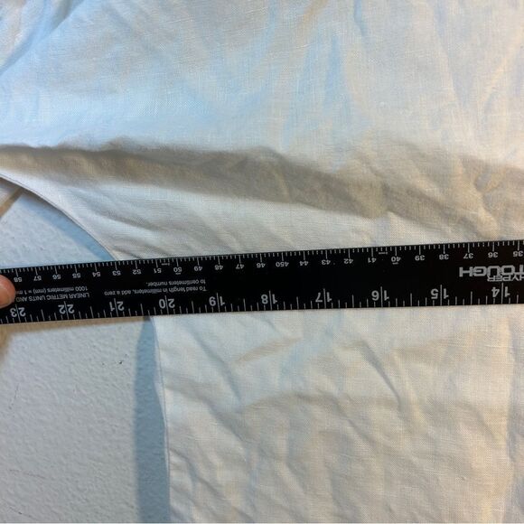 STELLA CARAKASI WOMANS BLOUSE small linen WHITE LAGONLOOK casual everyday tunic - Picture 6 of 11